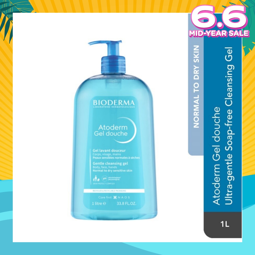Atoderm Gel douche Ultra-Gentle Soap-Free Face & Body Cleansing Shower Gel (Dry Sensitive Skin) 1L