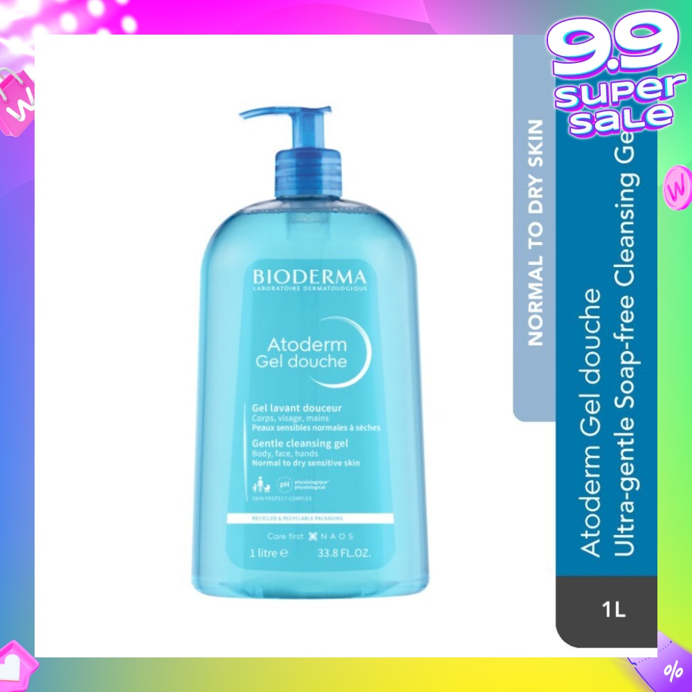 Atoderm Gel douche Ultra-Gentle Soap-Free Face & Body Cleansing Shower Gel (Dry Sensitive Skin) 1L