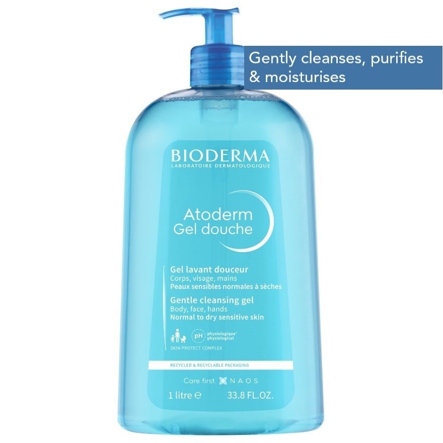 Atoderm Gel douche Ultra-Gentle Soap-Free Face & Body Cleansing Shower Gel (Dry Sensitive Skin) 1L