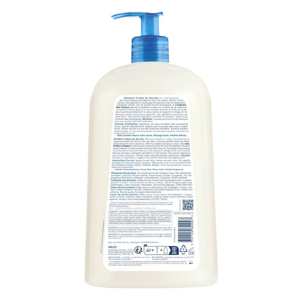 Atoderm Crème de douche Ultra-Nourishing Face & Body Cleansing Shower Cream 1L