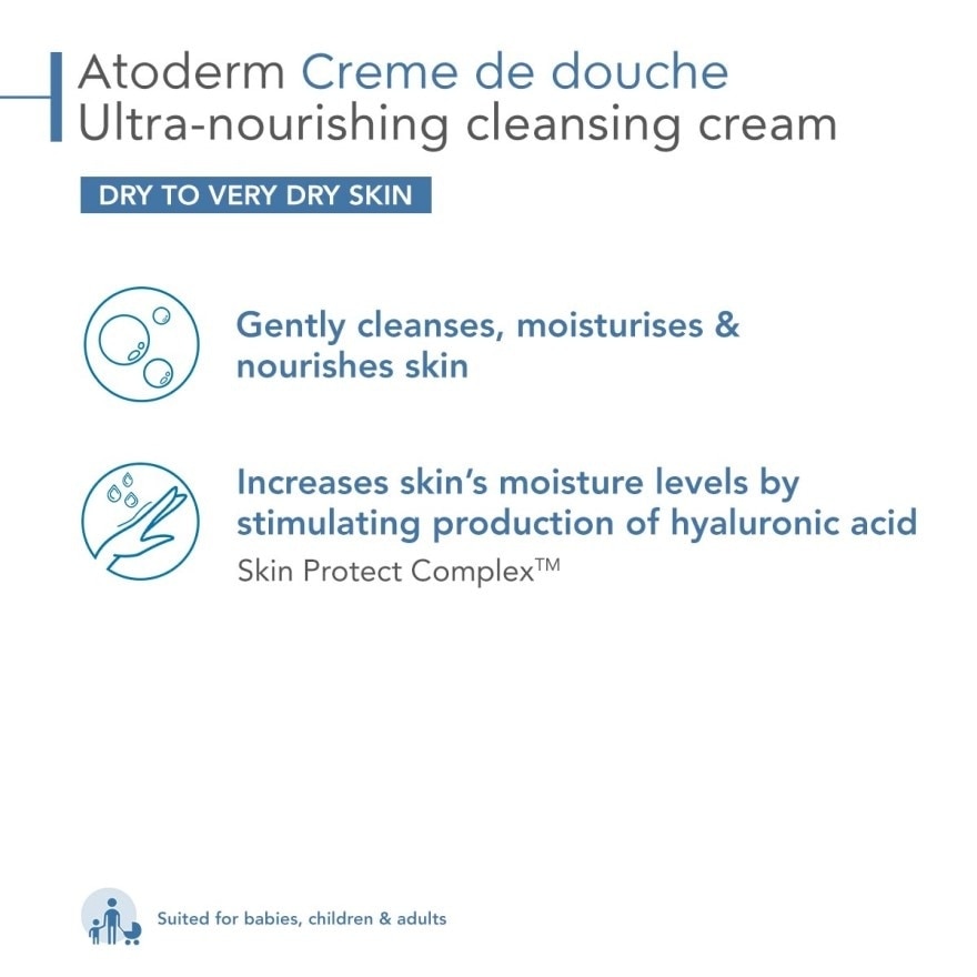 Atoderm Crème de douche Ultra-Nourishing Face & Body Cleansing Shower Cream (Very Dry, Sensitive Skin) 1L