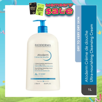 BIODERMA - Atoderm Crème de douche Ultra-Nourishing Face & Body Cleansing Shower Cream 1L