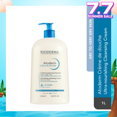BIODERMA Atoderm Crème de douche Ultra-Nourishing Face & Body Cleansing Shower Cream (Very Dry, Sensitive Skin) 1L