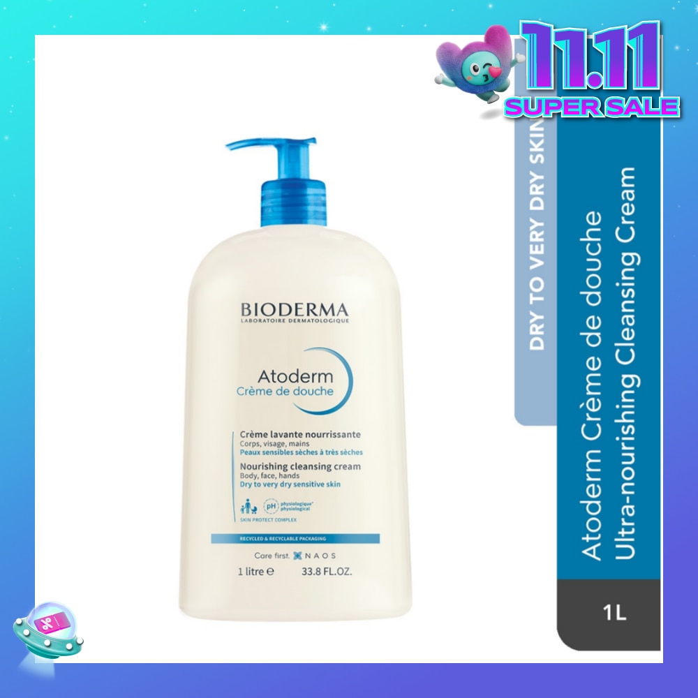 Atoderm Crème de douche Ultra-Nourishing Face & Body Cleansing Shower Cream 1L (Expiry: Mar`2026)