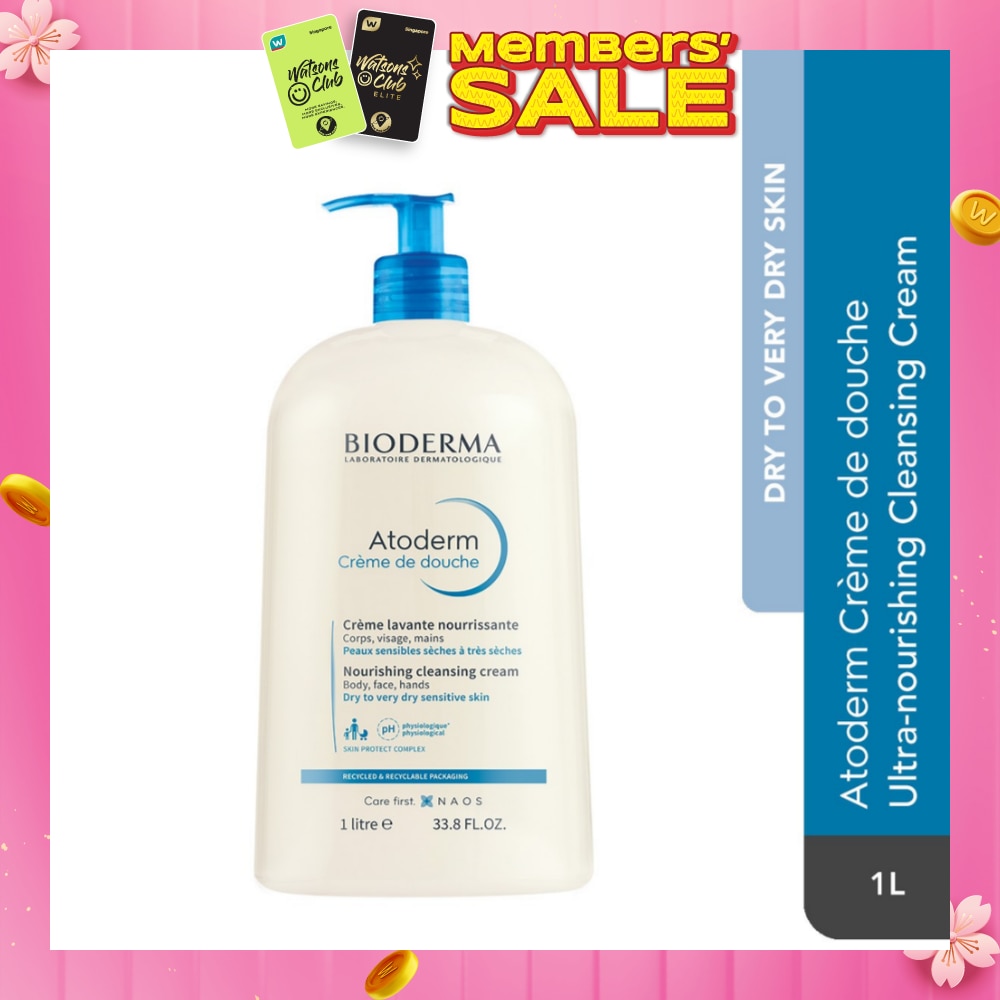 Atoderm Crème de douche Ultra-Nourishing Face & Body Cleansing Shower Cream 1L (Expiry: Mar`2026)