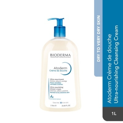 BIODERMA Atoderm Crème de douche Ultra-Nourishing Face & Body Cleansing Shower Cream (Very Dry, Sensitive Skin) 1L