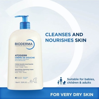 BIODERMA - Atoderm Crème de douche Ultra-Nourishing Face & Body Cleansing Shower Cream 1L