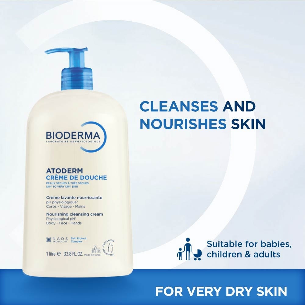 Atoderm Crème de douche Ultra-Nourishing Face & Body Cleansing Shower Cream 1L