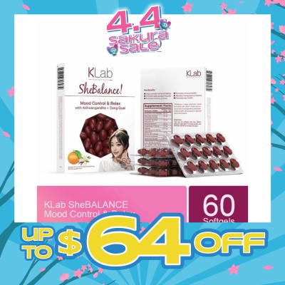 KLAB - Shebalance (Help Reduce Stress, Promotes Immune Health, Sleep Quality, Eye Health, Alleviates Menopause Symptoms) 60s