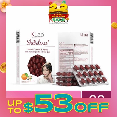 KLAB Shebalance (Help Reduce Stress, Promotes Immune Health, Sleep Quality, Eye Health, Alleviates Menopause Symptoms) 60s