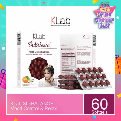 KLAB Shebalance (Help Reduce Stress, Promotes Immune Health, Sleep Quality, Eye Health, Alleviates Menopause Symptoms) 60s