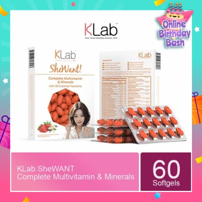 KLAB Shewants (Promotes Immune Health, Supports Skin, Digestive, Bone & Joint, Eye Health) 90s