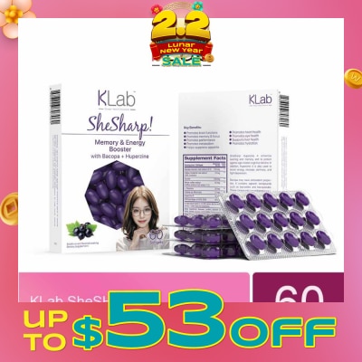 KLAB Shesharp (Promotes Brain Functions, Metabolism, Supress Appetite, Promotes Heart, Eye, Liver Health) 60s&nbsp;(Expiry: Aug`2026)