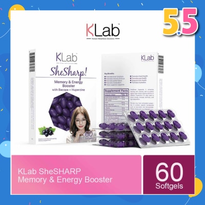 KLAB Shesharp (Promotes Brain Functions, Metabolism, Supress Appetite, Promotes Heart, Eye, Liver Health) 60s