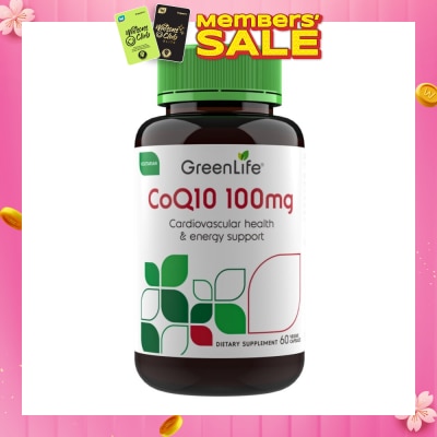 GREENLIFE Coq10 100mg (Cardiovascular Health And Energy Support) 60s