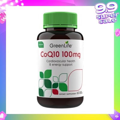 GREENLIFE Coq10 100mg (Cardiovascular Health And Energy Support) 60s