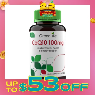 GREENLIFE Coq10 100mg (Cardiovascular Health And Energy Support) 60s