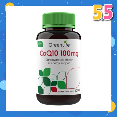 GREENLIFE Coq10 100mg (Cardiovascular Health And Energy Support) 60s