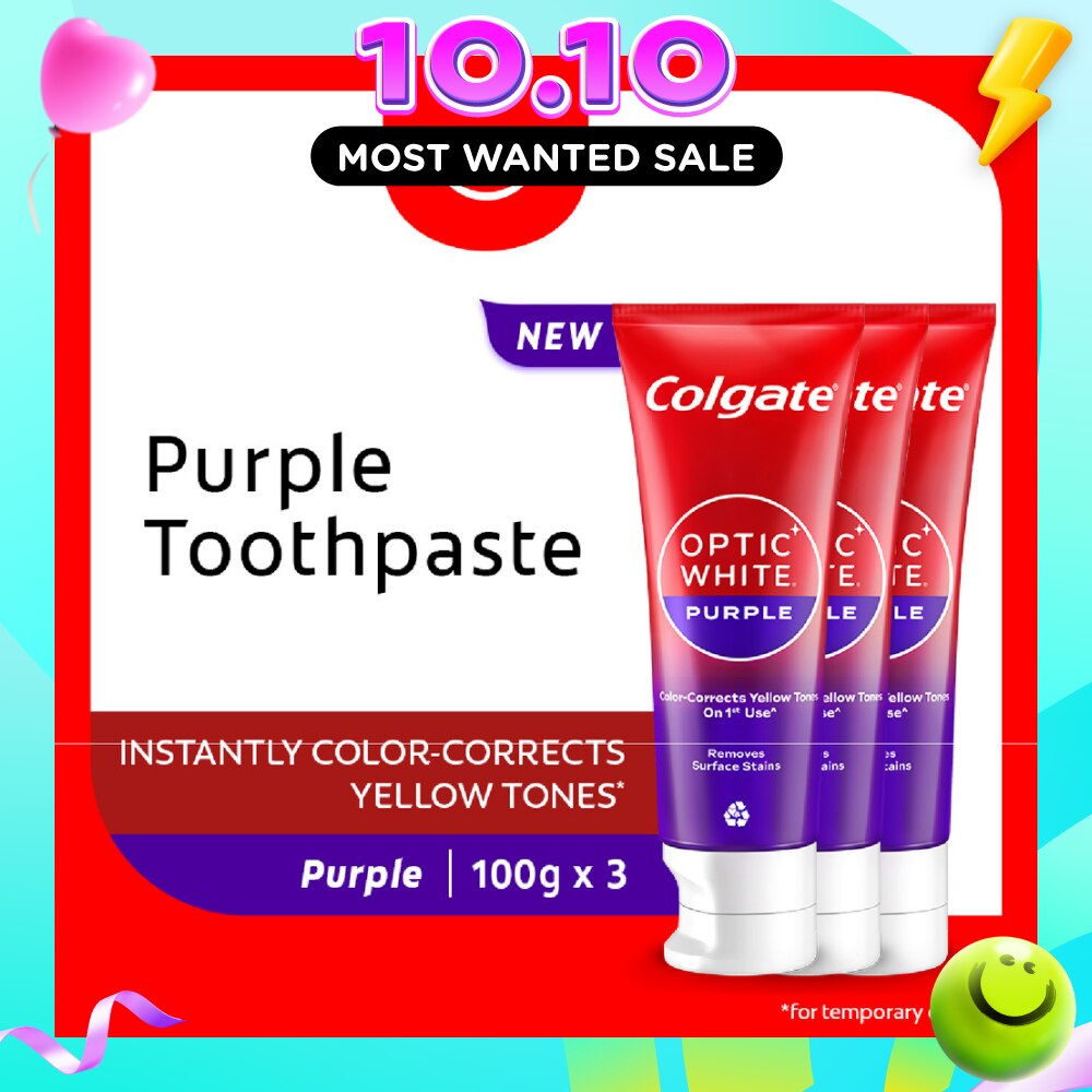 Optic White Purple Whitening Toothpaste 100g x 3s image