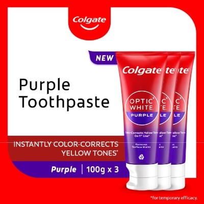 COLGATE - Optic White Purple Whitening Toothpaste 100g x 3s