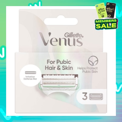 GILLETTE VENUS For Pubic Hair And Skin Refill Blades (Help Protect Bikini Skin From Shave Irritation) 3s
