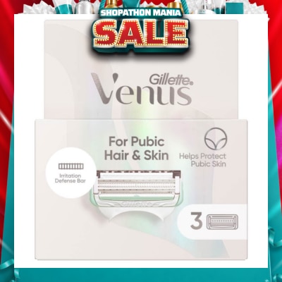 GILLETTE VENUS - For Pubic Hair And Skin Refill Blades (Help Protect Bikini Skin From Shave Irritation) 3s
