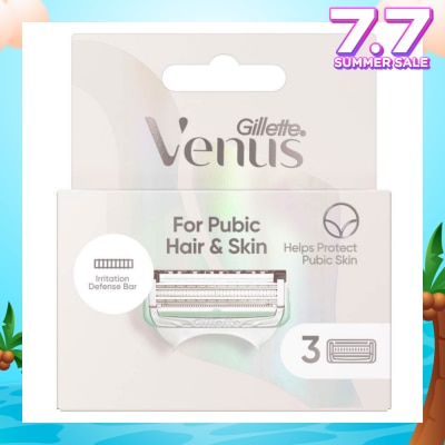 GILLETTE VENUS For Pubic Hair And Skin Refill Blades (Help Protect Bikini Skin From Shave Irritation) 3s