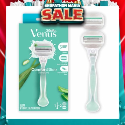 GILLETTE VENUS - Comfortglide Sensitive Women's Razor Handle + 2 Blade Refills (For Sensitive Skin)