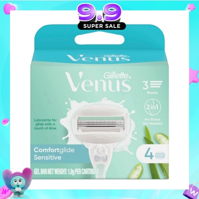 GILLETTE VENUS - Comfortglide Sensitive Women's Razor Blade Refills For Sensitive Skin (Lubrication Strip With A Touch Of Aloe Vera For Less Irritation) 4s image