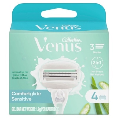 GILLETTE VENUS Comfortglide Sensitive Women's Razor Blade Refills For Sensitive Skin (Lubrication Strip With A Touch Of Aloe Vera For Less Irritation) 4s