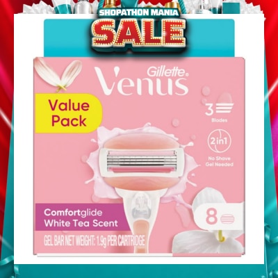 GILLETTE VENUS - Comfortglide White Tea Refill Blades (With A Skin Cushion Lubrication Strip That Helps Protect Against Shave Irritation) 8s