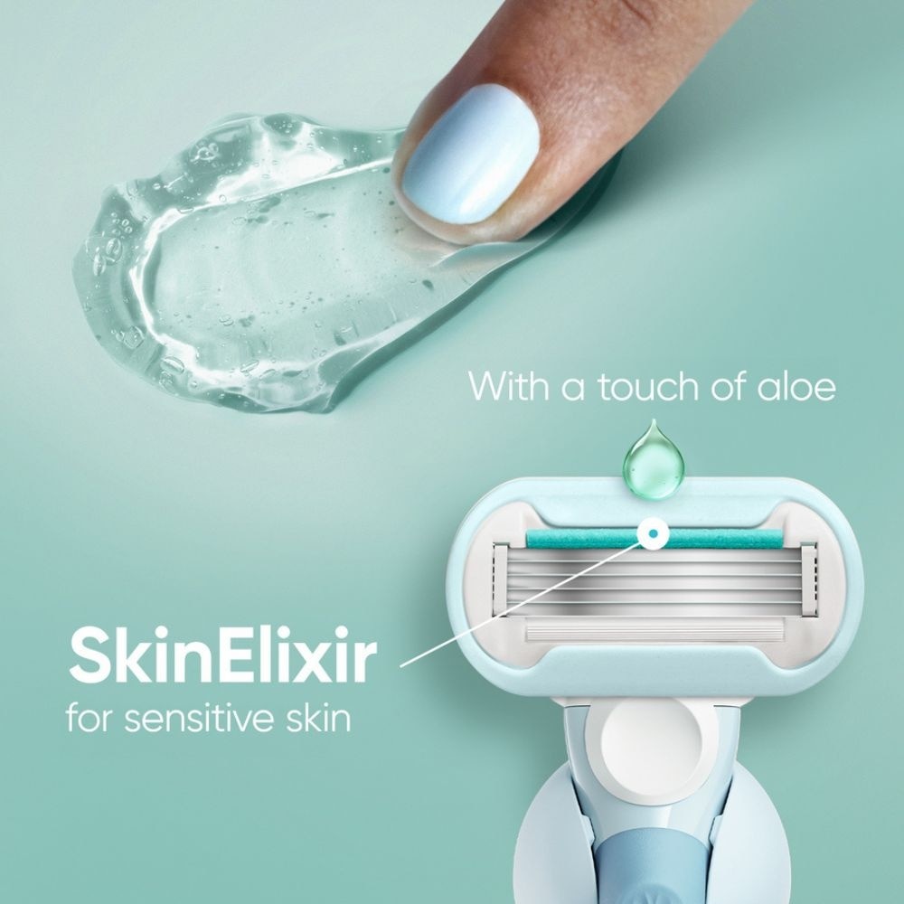 Deluxe Smooth Sensitive Refill Blades (Lubrication Strip With Aloe Vera That Helps Protect You Sensitive Skin Against Shaving Irritation) 8s
