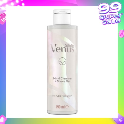 GILLETTE VENUS 2 In 1 Cleanser + Shave Gel For Pubic Hair And Skin 190ml