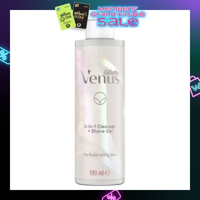 GILLETTE VENUS 2 In 1 Cleanser + Shave Gel For Pubic Hair And Skin 190ml