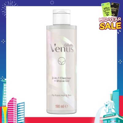 GILLETTE VENUS 2 In 1 Cleanser + Shave Gel For Pubic Hair And Skin 190ml