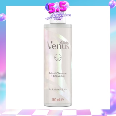 GILLETTE VENUS - 2 In 1 Cleanser + Shave Gel For Pubic Hair And Skin 190ml