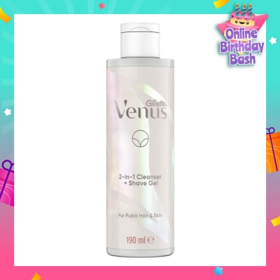 GILLETTE VENUS 2 In 1 Cleanser + Shave Gel For Pubic Hair And Skin 190ml