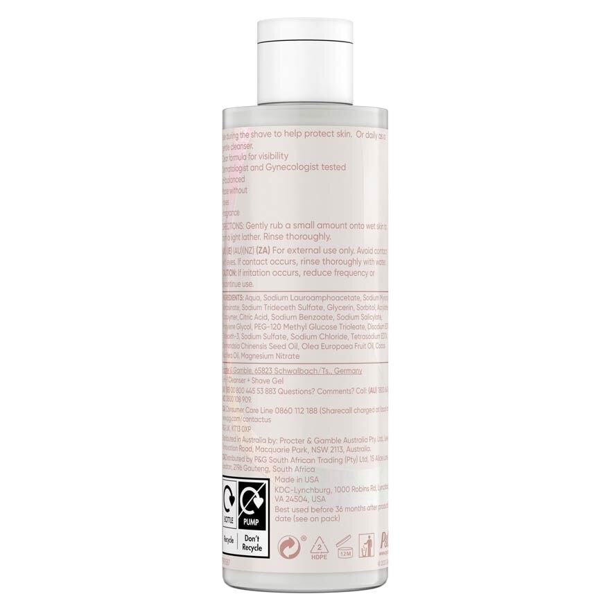 2 In 1 Cleanser + Shave Gel For Pubic Hair And Skin 190ml