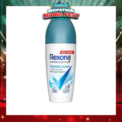 REXONA - Shower Clean And Brightening Anti Perspirant With Motion Activated Technology (Up To 72 Hours Protection Against Sweat And Odour) 45ml