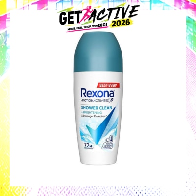 REXONA - Shower Clean And Brightening Anti Perspirant With Motion Activated Technology (Up To 72 Hours Protection Against Sweat And Odour) 45ml image