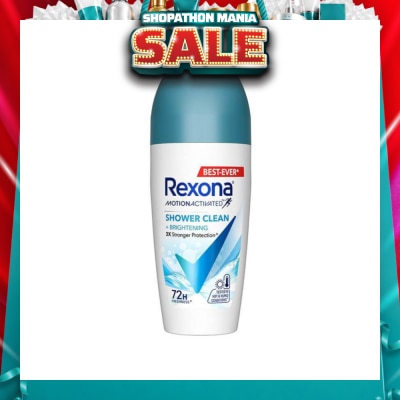 REXONA - Shower Clean And Brightening Anti Perspirant With Motion Activated Technology (Up To 72 Hours Protection Against Sweat And Odour) 45ml