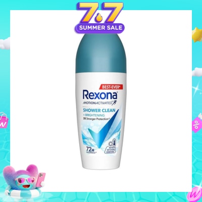 REXONA - Shower Clean And Brightening Anti Perspirant With Motion Activated Technology (Up To 72 Hours Protection Against Sweat And Odour) 45ml