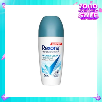 REXONA Shower Clean And Brightening Anti Perspirant With Motion Activated Technology (Up To 72 Hours Protection Against Sweat And Odour) 45ml