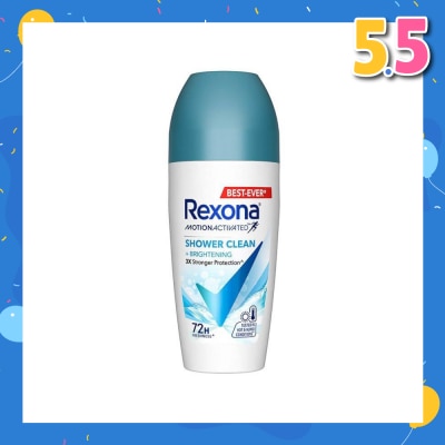 REXONA Shower Clean And Brightening Anti Perspirant With Motion Activated Technology (Up To 72 Hours Protection Against Sweat And Odour) 45ml