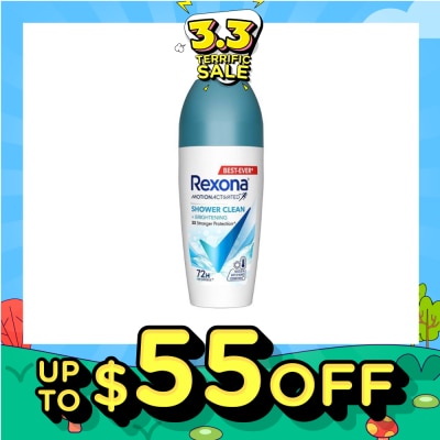 REXONA Shower Clean And Brightening Anti Perspirant With Motion Activated Technology (Up To 72 Hours Protection Against Sweat And Odour) 45ml