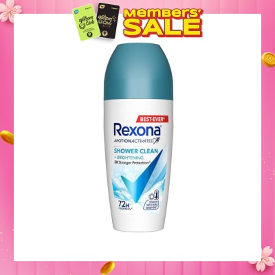 REXONA Shower Clean And Brightening Anti Perspirant With Motion Activated Technology (Up To 72 Hours Protection Against Sweat And Odour) 45ml