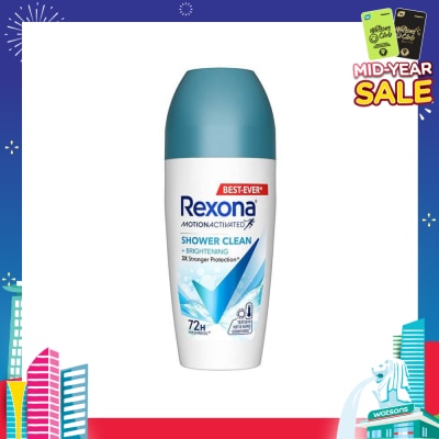REXONA Shower Clean And Brightening Anti Perspirant With Motion Activated Technology (Up To 72 Hours Protection Against Sweat And Odour) 45ml