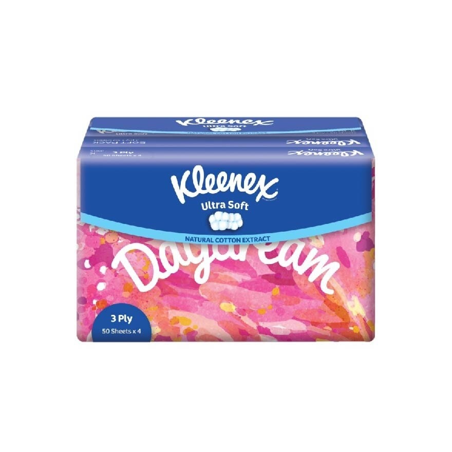 Ultra Soft 3 Ply Facial Tissues Soft Pack 50 Sheets, (Moments Limited Edition) 4s