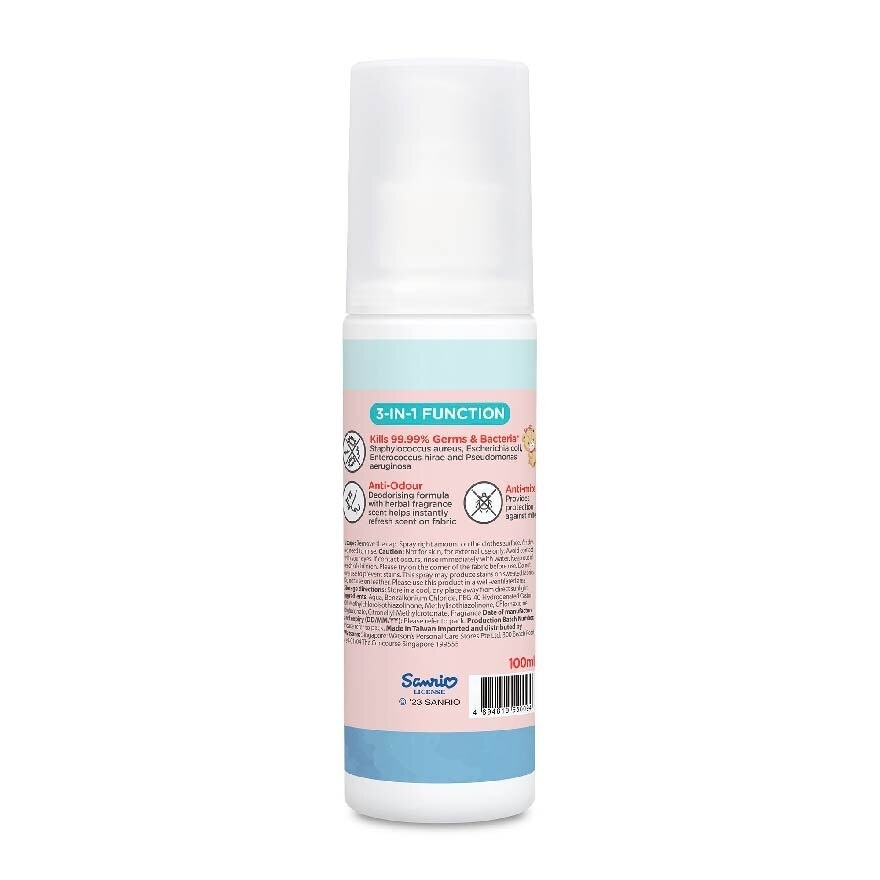 Hello Kitty Anti Bacterial Fabric Spray Sage And Sea Salt (Alcohol Free, Kills 99.99% Germs And Bacterial) 100ml