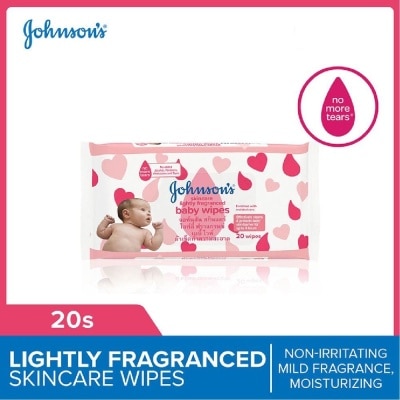 JOHNSON'S BABY Skincare Lightly Fragranced Baby Wipes (Non-Irritating + Mild Fragrance + Moisturizing) 20s